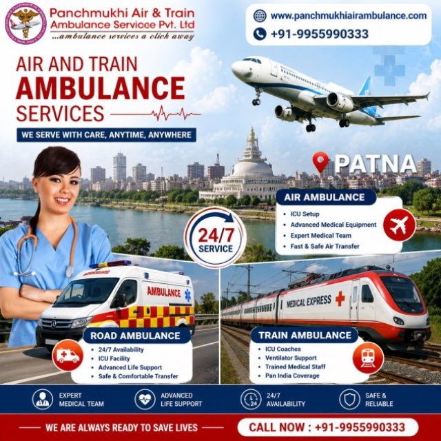 Panchmukhi Air and Train Ambulances in Patna Transfer Patients Easily