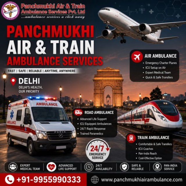 Panchmukhi Hi Tech Air Ambulance in Delhi - Trouble-Free Traveling Experience Provided