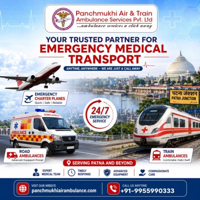 Panchmukhi Low Cost Air Ambulance in Patna- Available day and night