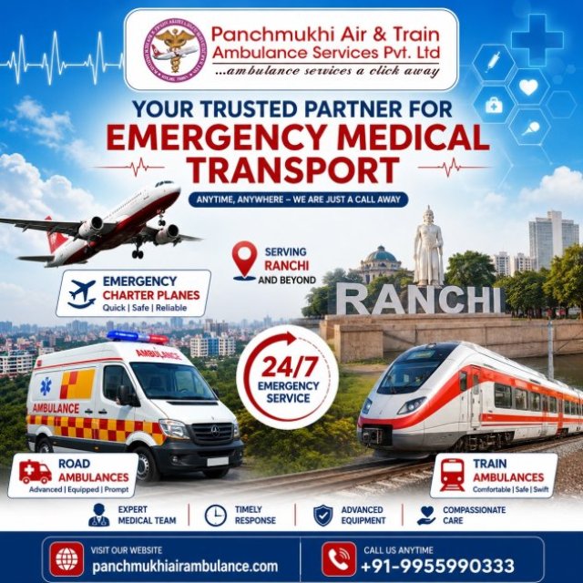 Panchmukhi Best Patient Shifting Ambulance in Ranchi- Bed-to-Bed Transfer arranged with Efficiency