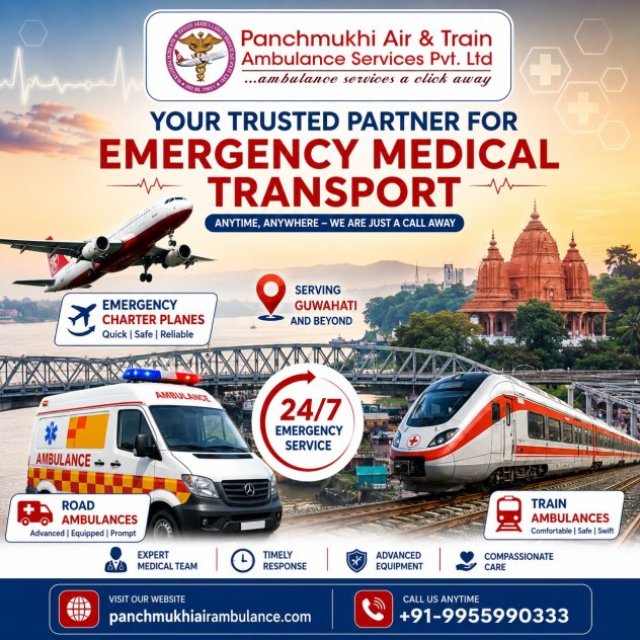 Panchmukhi Air Ambulance from Guwahati- Safe Admission to the Selected Location