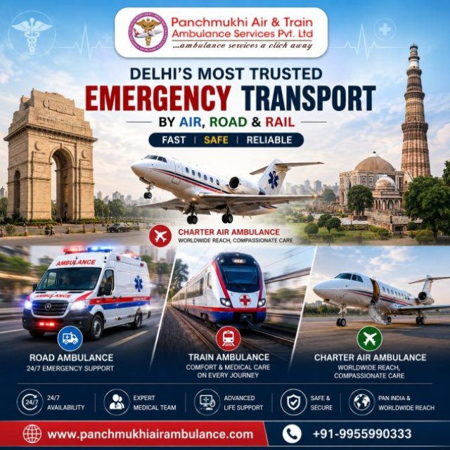 Choosing a Panchmukhi Air and Train Ambulance in Delhi Is the Best Source Option for Your Patient
