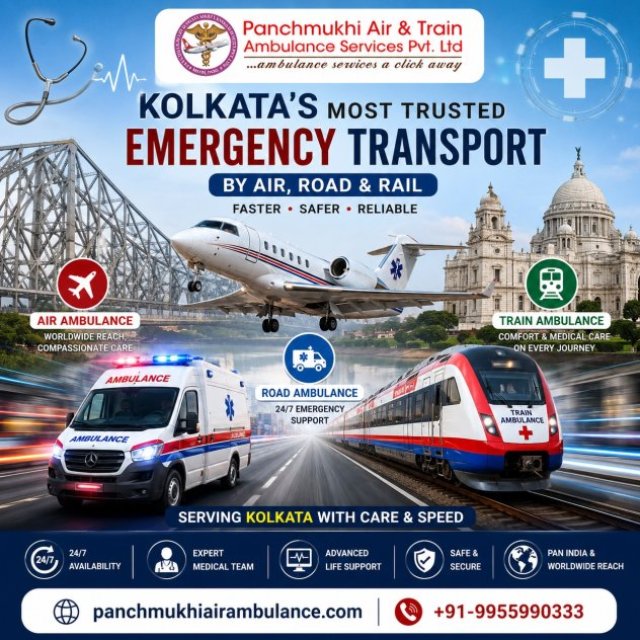 Panchmukhi Air and Train Ambulance in Kolkata Provides Advanced Medical Services For Transfers