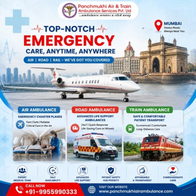 Panchmukhi Air Ambulance Cost from Mumbai- Air Ambulance Excellence with Cost-Effectiveness