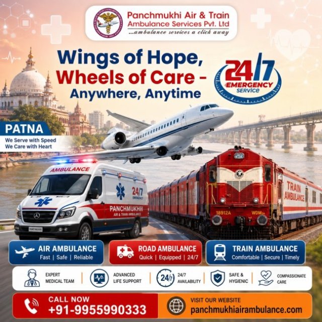 Panchmukhi Affordable Air Ambulance Service in Patna- Choose the Most Authentic Service Now