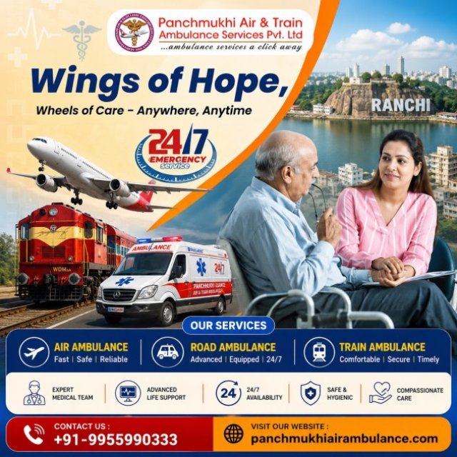 Panchmukhi Hi Tech Air Ambulance in Ranchi- Bed-to-Bed Transfer Arranged on Time