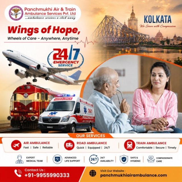 Panchmukhi Low Cost Air Ambulance in Kolkata- Emergency Medical Logistics Arranged for your Convenience
