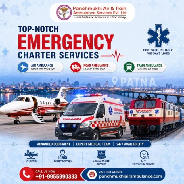 Panchmukhi Air and Train Ambulance in Patna- Unconditional Care and Safety Provided