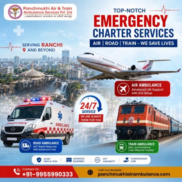 Panchmukhi Low Cost Air Ambulance in Ranchi- Choose ICU on the Move with our Service