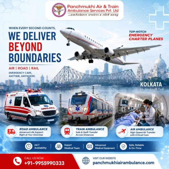 Panchmukhi Hi Tech Air and Train Ambulance in Kolkata- Safe Medical Transport for Your Convenience