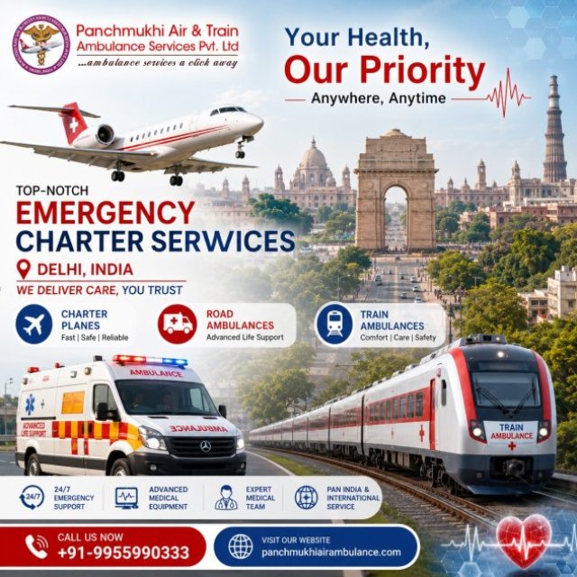 Panchmukhi ICU Air and Train Ambulance in Delhi - Trusted Medical Transport with Efficiency