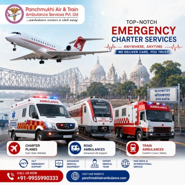 Panchmukhi Air Ambulance Services from Kolkata- Healthcare without Discomfort