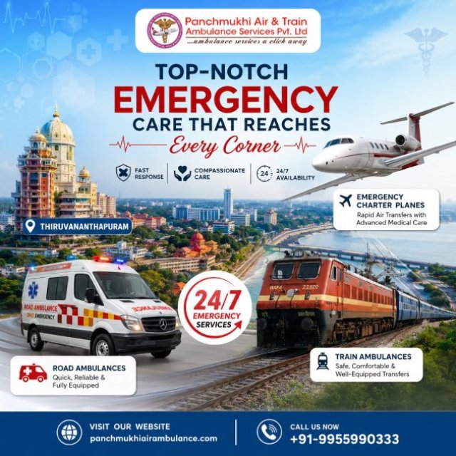 Panchmukhi Low Cost Air Ambulance in Thiruvananthapuram- Dedicated Patient Transfers at Lower Fare