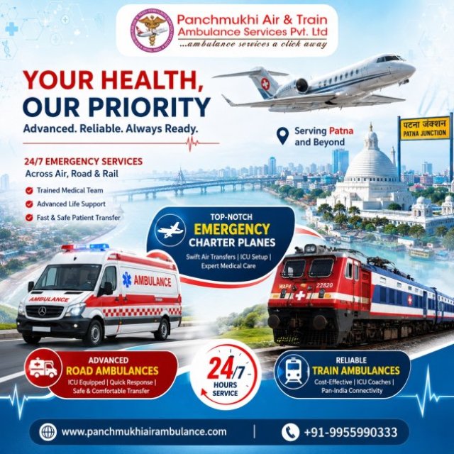 Call Panchmukhi Air and Train Ambulance in Patna for Fast and Safe Patient Transfer
