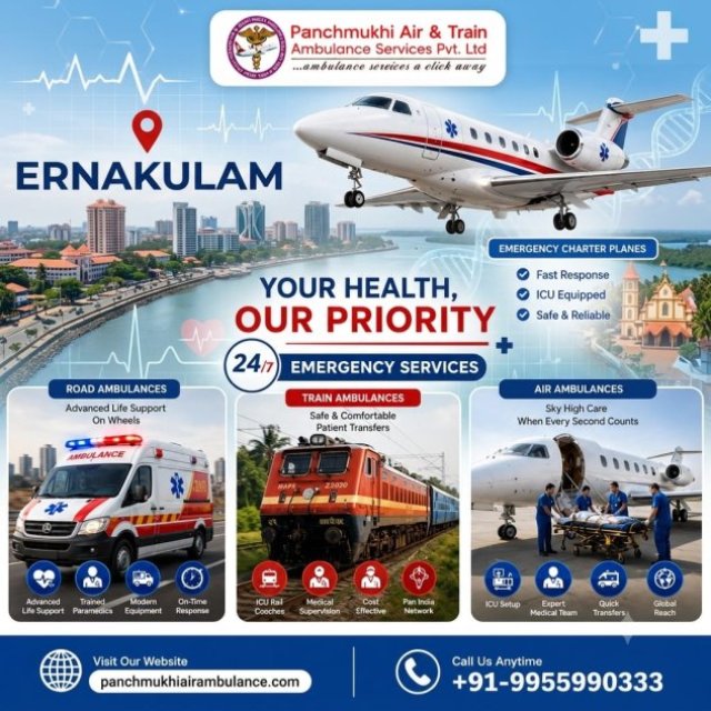 Panchmukhi Air Ambulance in Ernakulam Provides Affordable Air and Train Ambulances