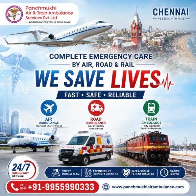 Panchmukhi Air Ambulance Service for a Quick and Efficient Transfer of Your Sick Patients in Chennai