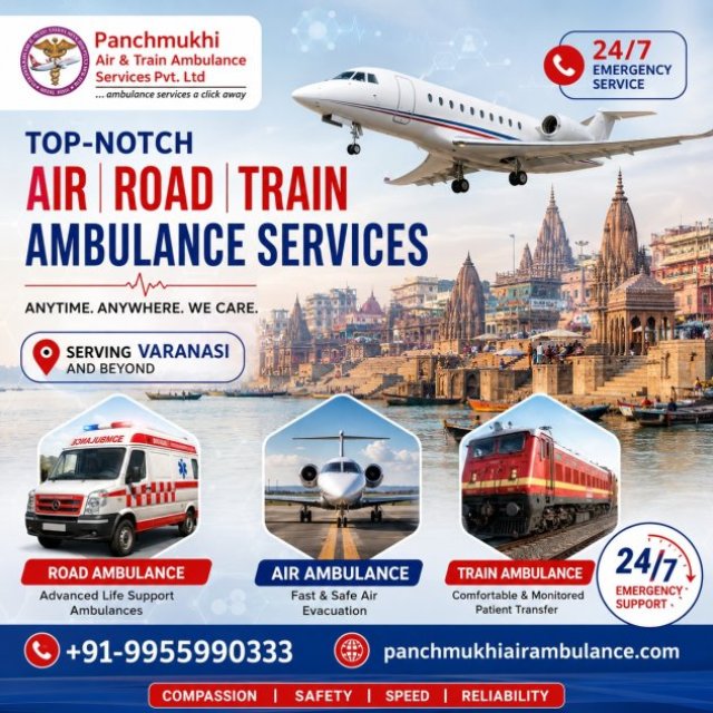 Panchmukhi Air Ambulance in Varanasi Provides a Safe and Secure Transfer Process