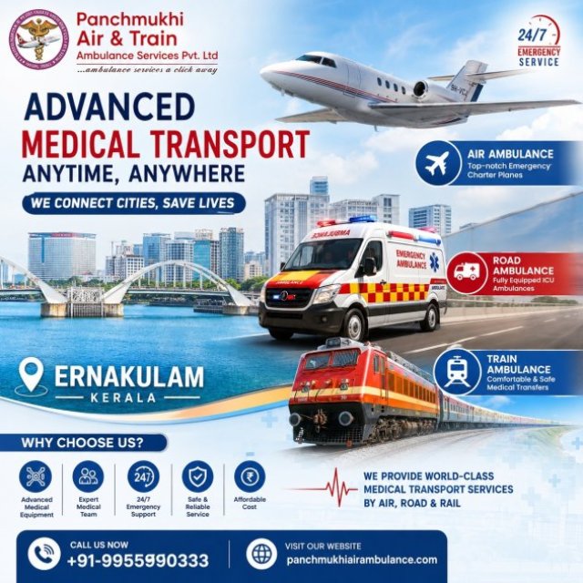 The Panchmukhi Air Ambulance Service in Ernakulam Can Efficiently Transport Patients in the Critical Care Unit