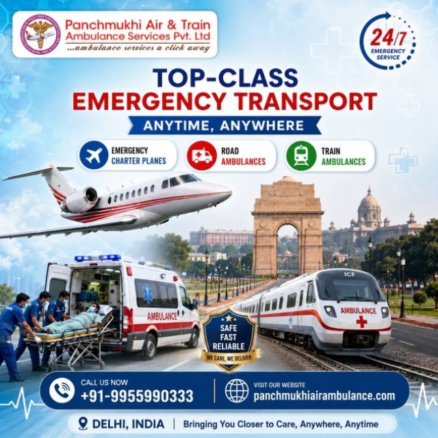 Panchmukhi Air Ambulance Service in Delhi Provides Advanced Monitoring of Patients