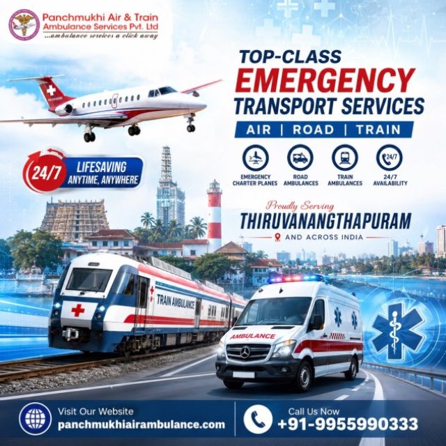 Panchmukhi Air Ambulance Service in Thiruvananthapuram - 24/7 Available for Emergency Transfer