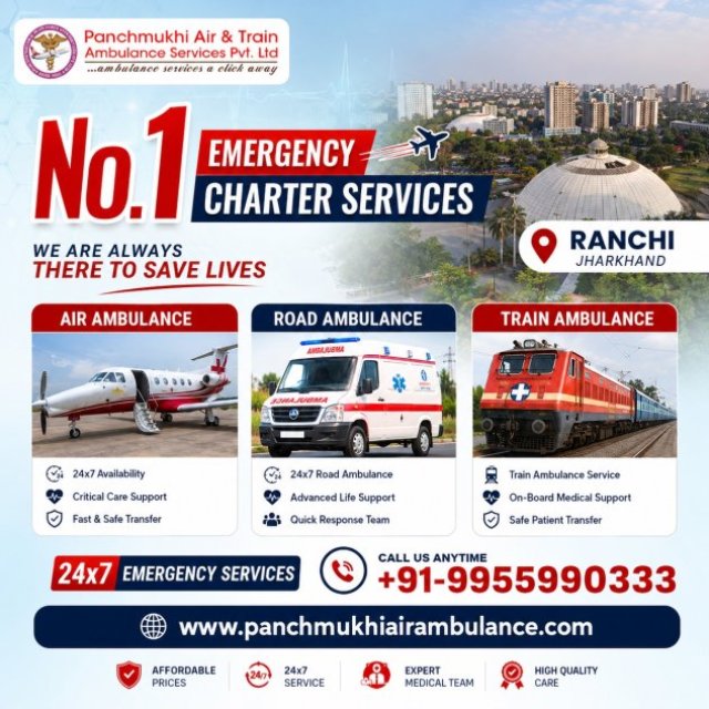 Panchmukhi Air Ambulance in Ranchi- Rapid Rescue for Patients during Emergency