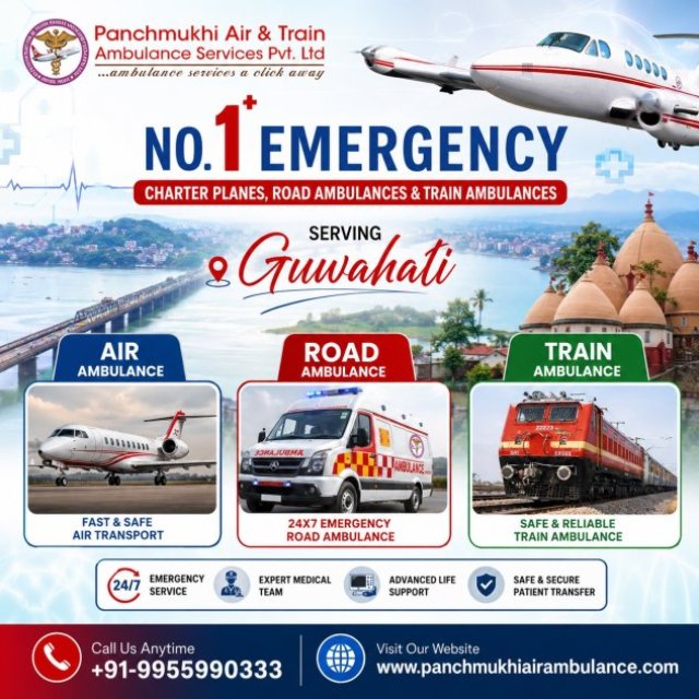 Panchmukhi Hi Tech Air Ambulance in Guwahati - Life Support Ambulances Arranged Cost Effectively