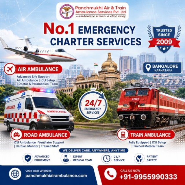 Panchmukhi Air Ambulance from Bangalore- Medical Transit with Uninterrupted Care