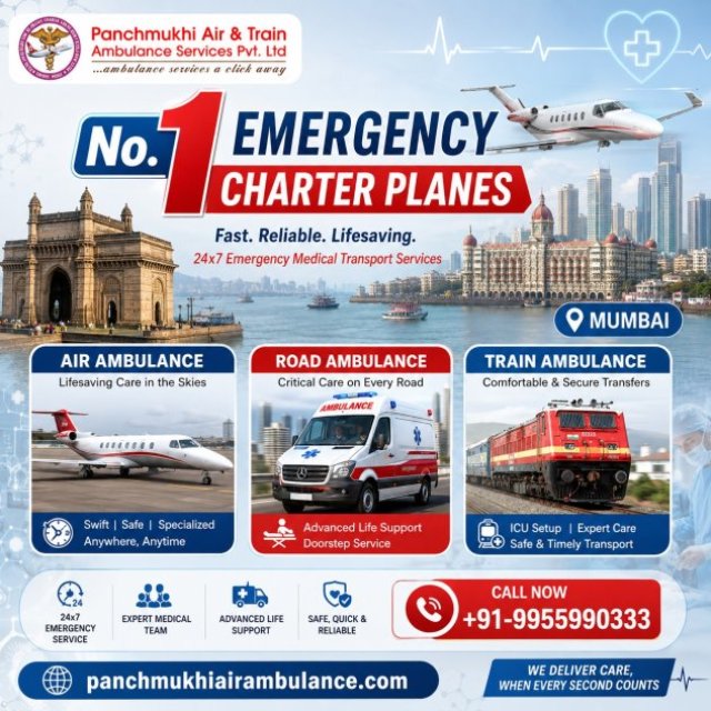 Panchmukhi Air Ambulance in Mumbai- ICU Transport Arranged with Medical Support