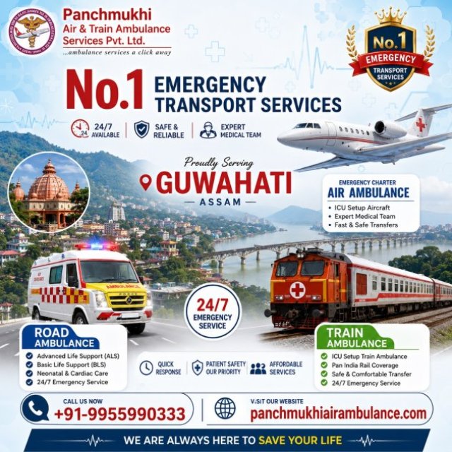 Panchmukhi Air Ambulance in Guwahati Provides Excellent Patient Transportation Services